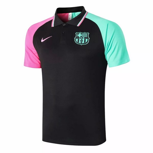 Polo Football Barcelone 2020-21 Noir Rose Vert